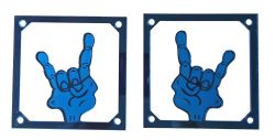 Metallica Blue Acrylic Speaker Inserts - Set of 2